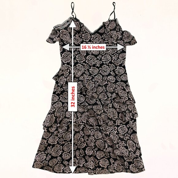 White House Black Market Three Steps Spaghetti Strap Floral Print Ruffle Dress 6 - Picture 15 of 15